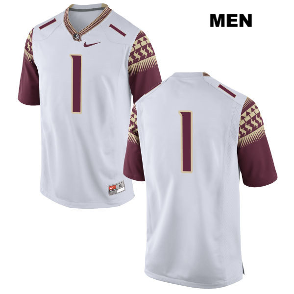 Men's NCAA Nike Florida State Seminoles #1 Levonta Taylor College No Name White Stitched Authentic Football Jersey UIV5269SN